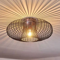 Plafonnier Wemude Noir Dore, 1 Lumiere