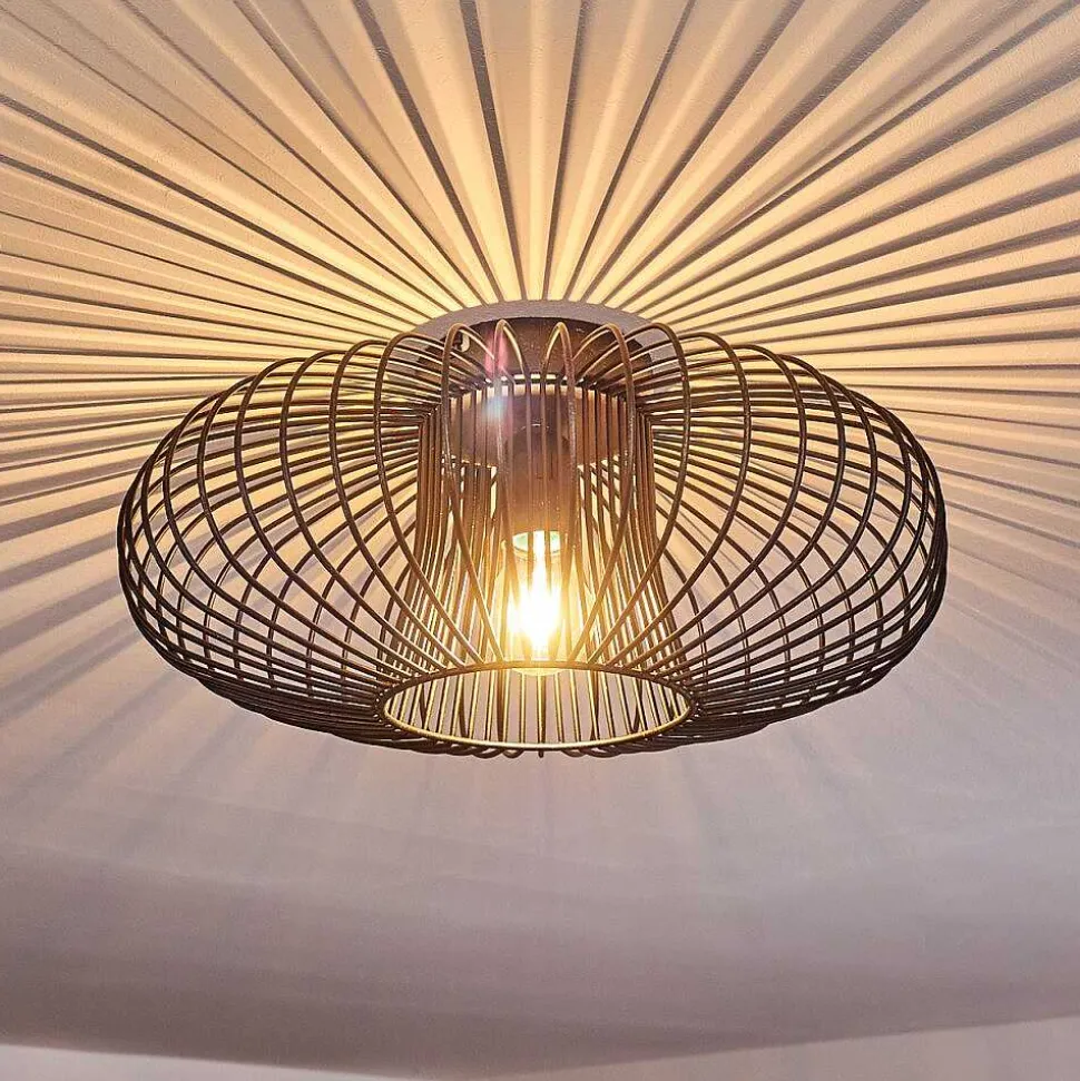 Plafonnier Wemude Noir Dore, 1 Lumiere