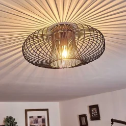 Plafonnier Wemude Noir Dore, 1 Lumiere