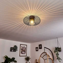 Plafonnier Wemude Noir Dore, 1 Lumiere