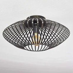 Plafonnier Wemude Noir Dore, 1 Lumiere