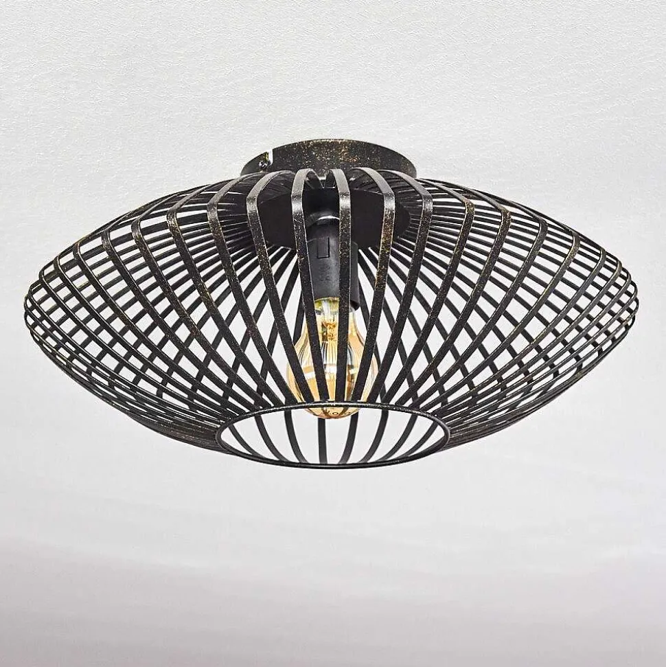 Plafonnier Wemude Noir Dore, 1 Lumiere