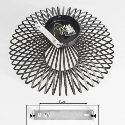 Plafonnier Wemude Noir Dore, 1 Lumiere