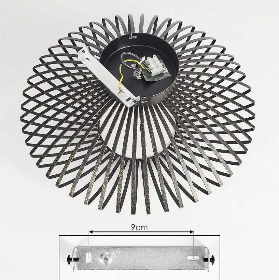 Plafonnier Wemude Noir Dore, 1 Lumiere