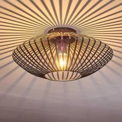 Plafonnier Wemude Noir Dore, 1 Lumiere