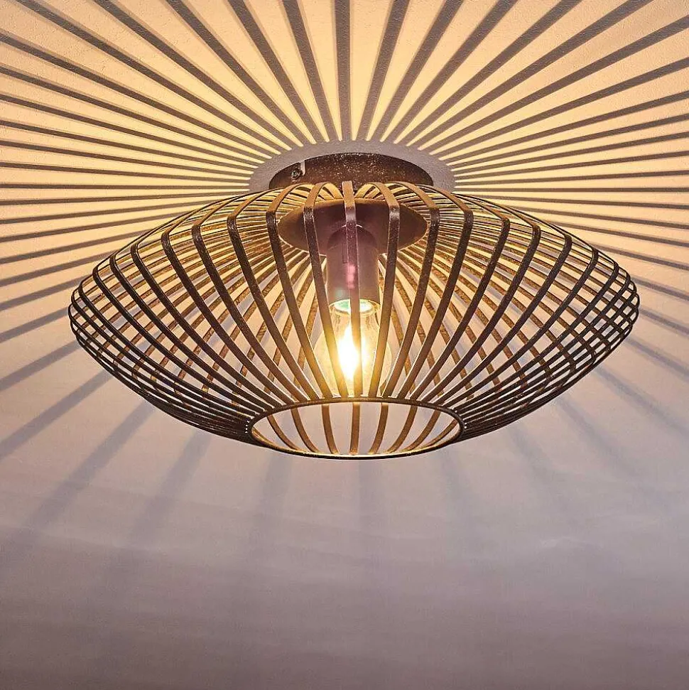 Plafonnier Wemude Noir Dore, 1 Lumiere