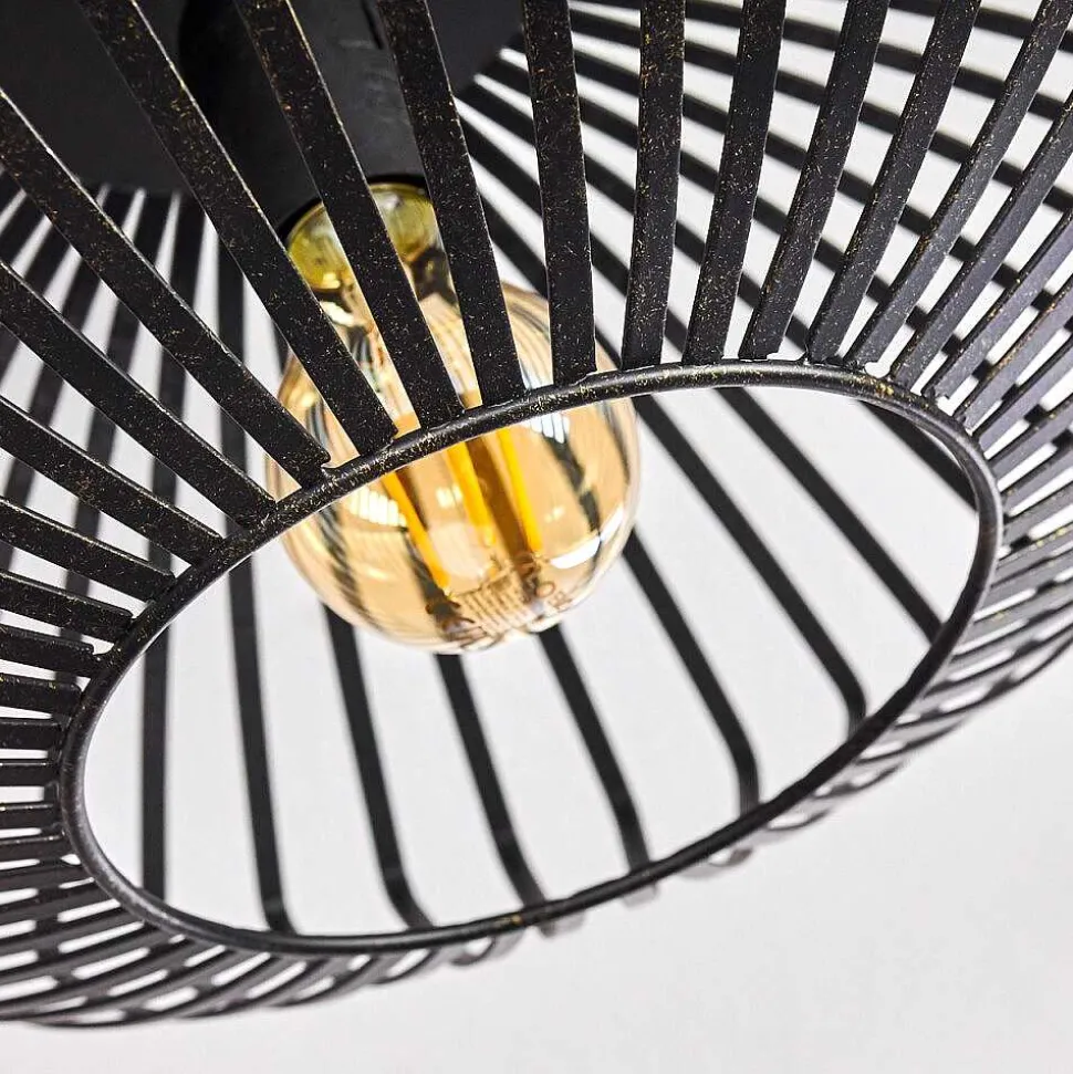 Plafonnier Wemude Noir Dore, 1 Lumiere