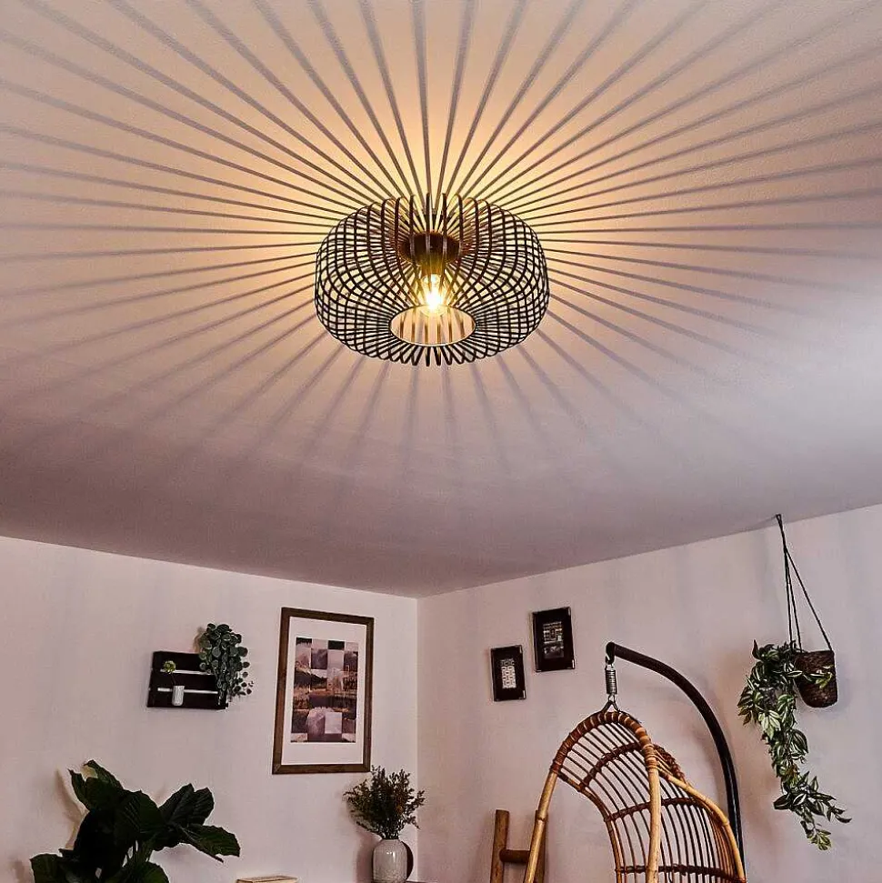 Plafonnier Wemude Noir Dore, 1 Lumiere