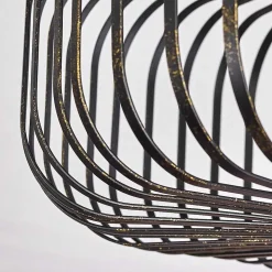 Plafonnier Wemude Noir Dore, 1 Lumiere