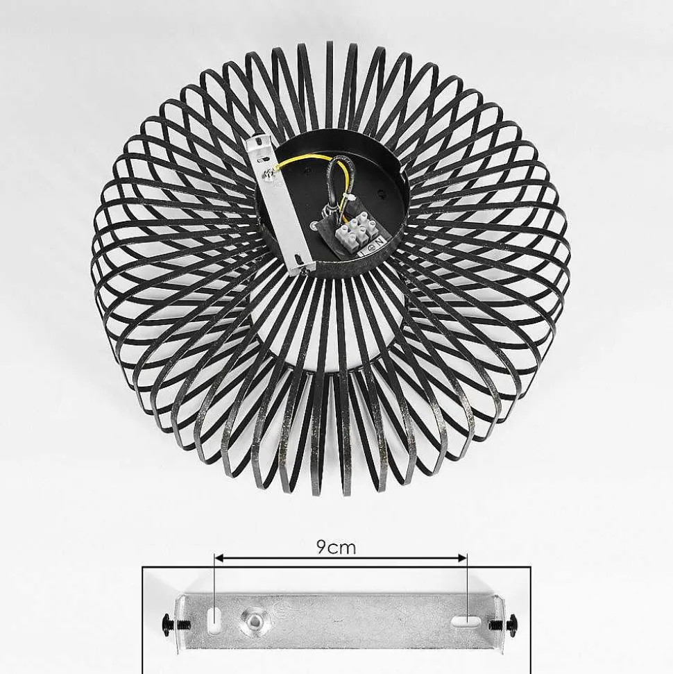 Plafonnier Wemude Noir Dore, 1 Lumiere