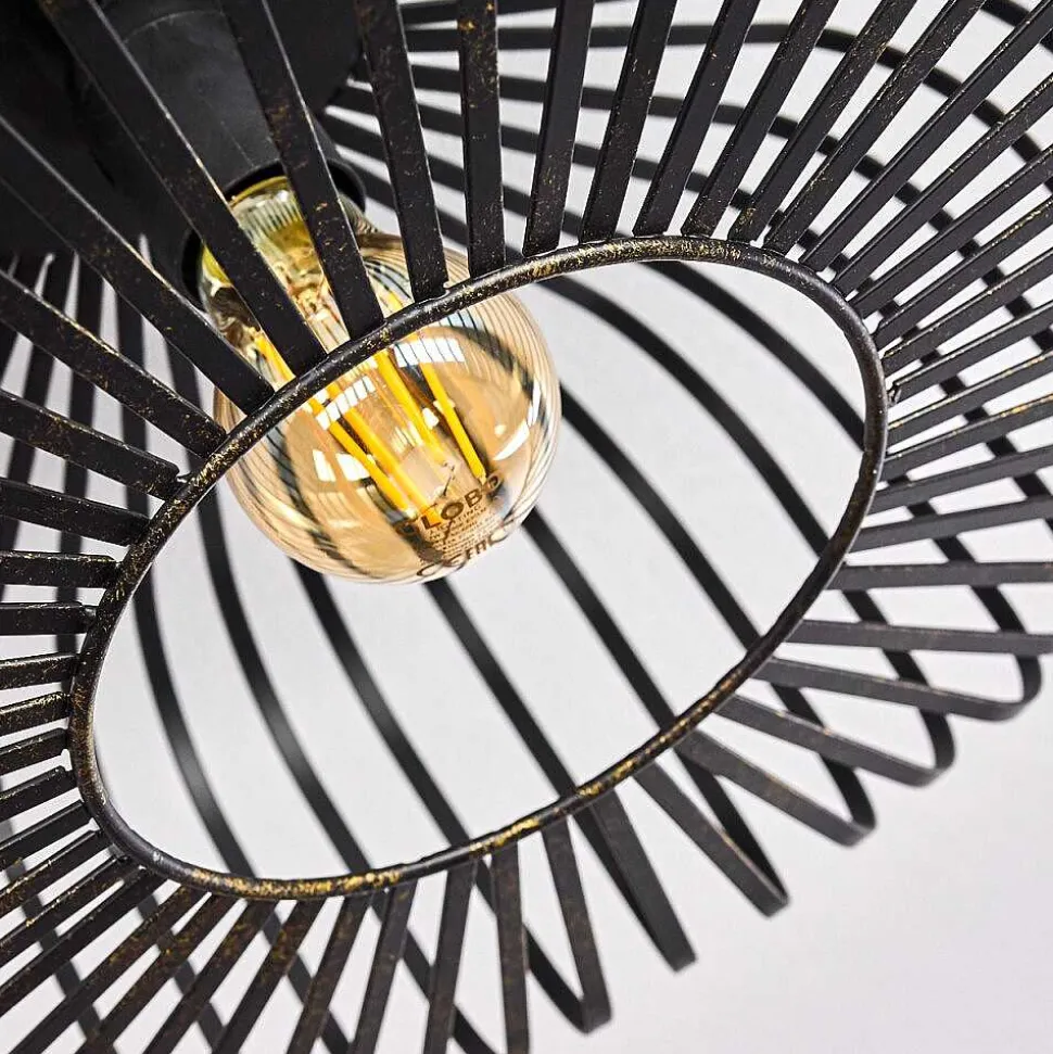 Plafonnier Wemude Noir Dore, 1 Lumiere