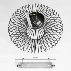 Plafonnier Wemude Noir Dore, 1 Lumiere