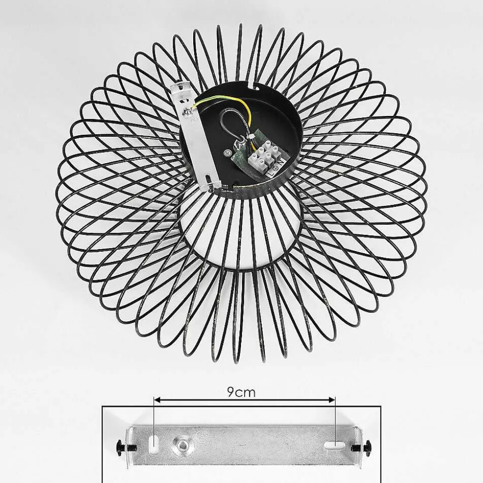 Plafonnier Wemude Noir Dore, 1 Lumiere