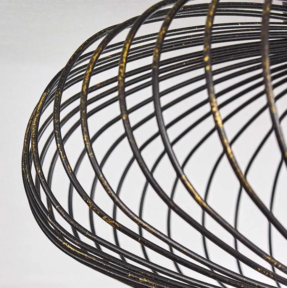 Plafonnier Wemude Noir Dore, 1 Lumiere