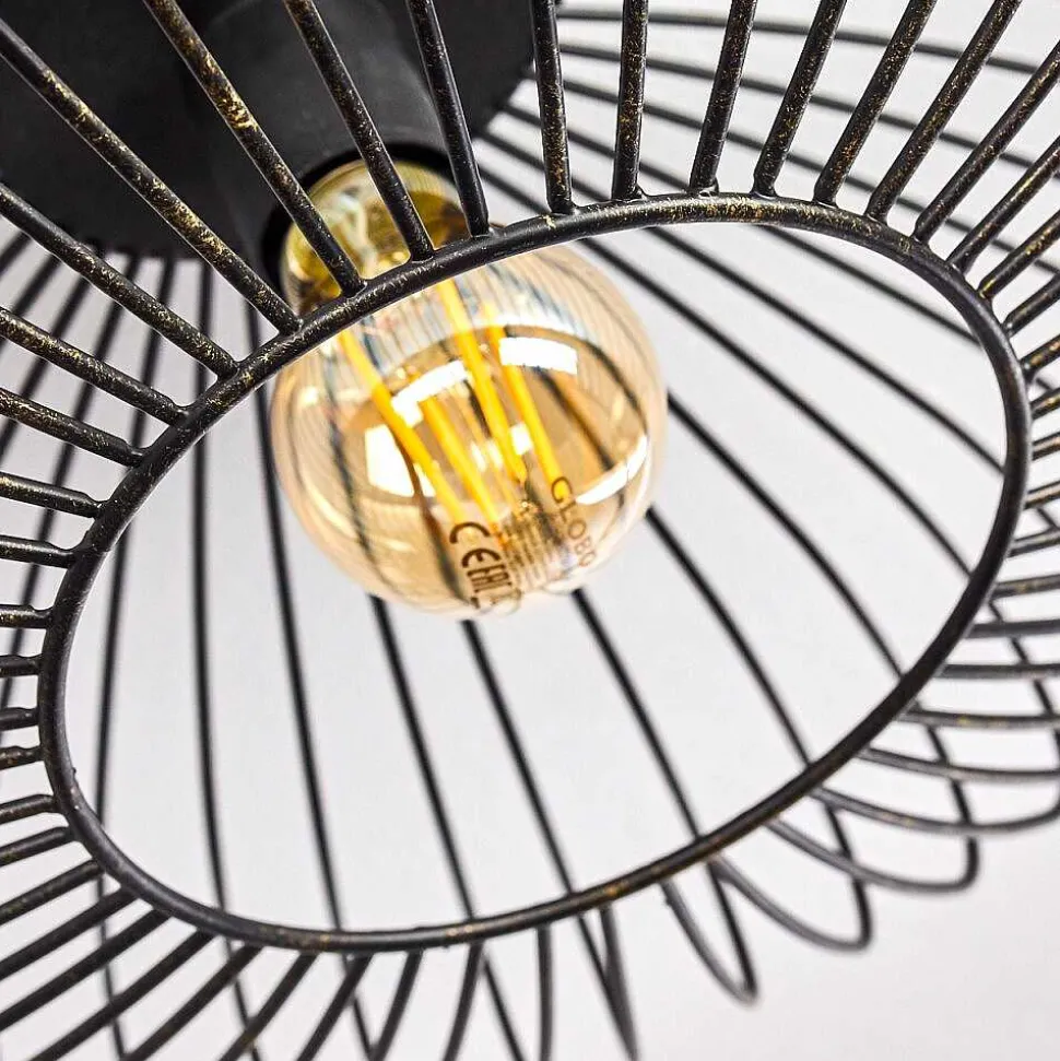 Plafonnier Wemude Noir Dore, 1 Lumiere