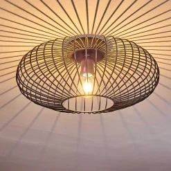 Plafonnier Wemude Noir Dore, 1 Lumiere