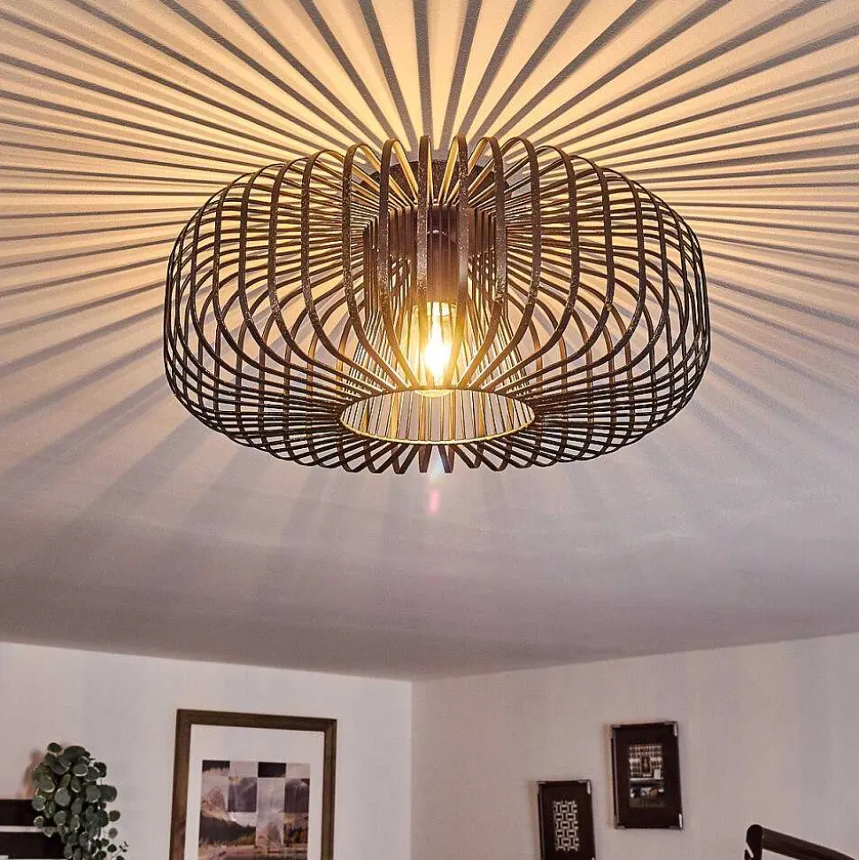 Plafonnier Wemude Noir Dore, 1 Lumiere