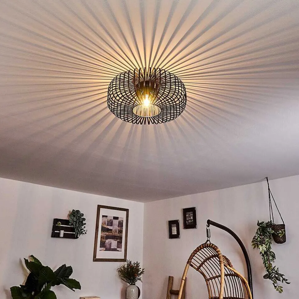 Plafonnier Wemude Noir Dore, 1 Lumiere