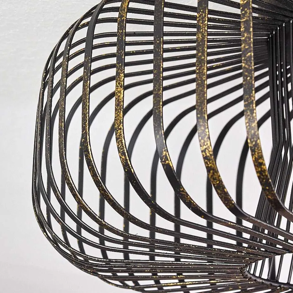 Plafonnier Wemude Noir Dore, 1 Lumiere