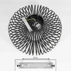 Plafonnier Wemude Noir Dore, 1 Lumiere