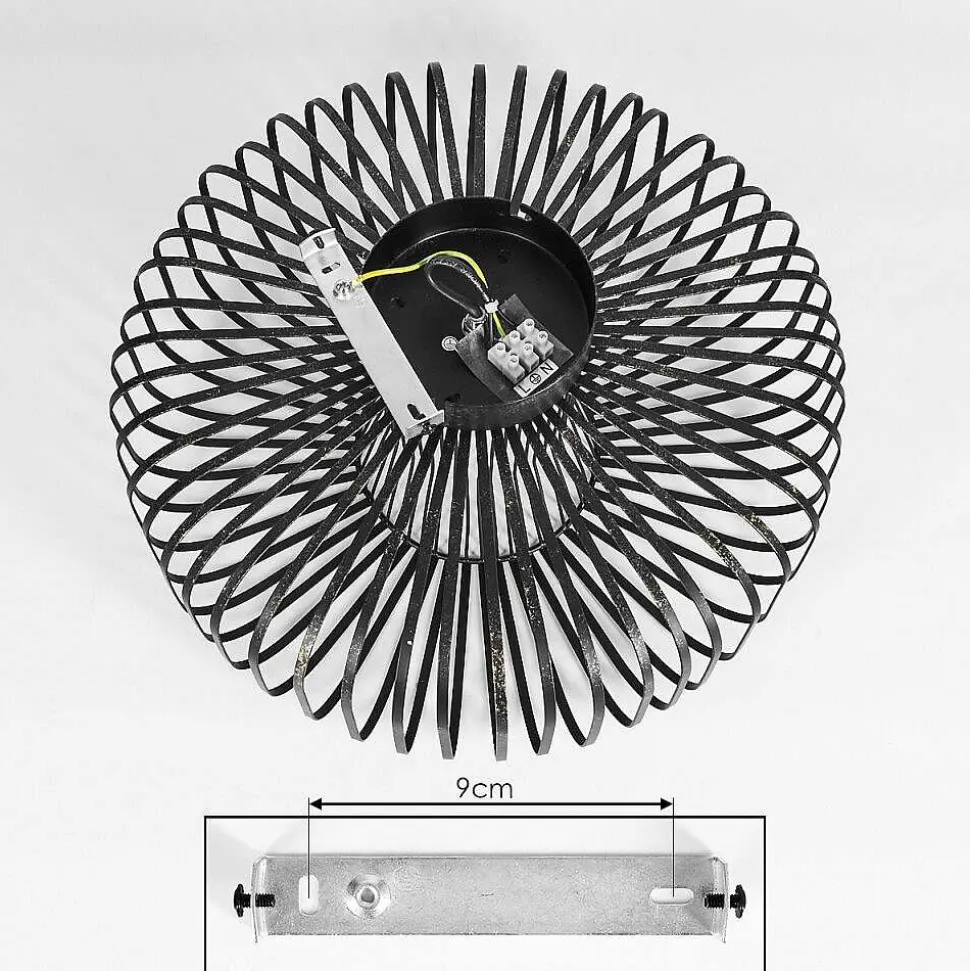 Plafonnier Wemude Noir Dore, 1 Lumiere