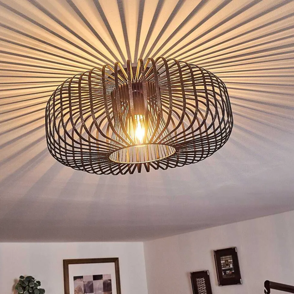 Plafonnier Wemude Noir Dore, 1 Lumiere