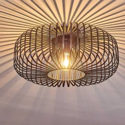 Plafonnier Wemude Noir Dore, 1 Lumiere