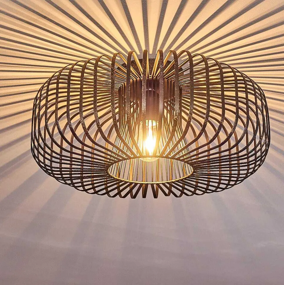 Plafonnier Wemude Noir Dore, 1 Lumiere