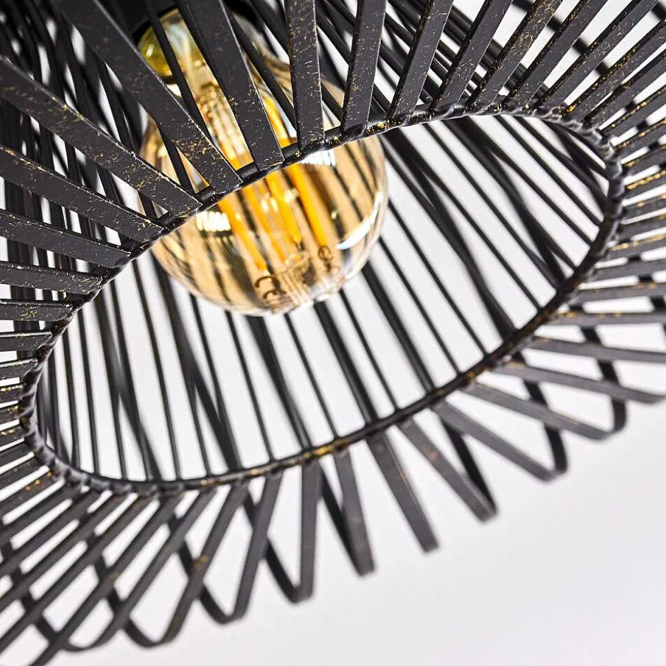 Plafonnier Wemude Noir Dore, 1 Lumiere