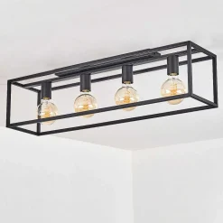Plafonnier Wick Noir, 4 Lumieres