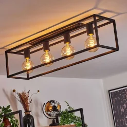 Plafonnier Wick Noir, 4 Lumieres