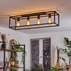 Plafonnier Wick Noir, 4 Lumieres