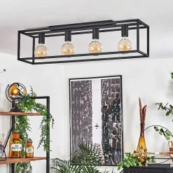 Plafonnier Wick Noir, 4 Lumieres