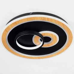 Plafonnier Xamontarupt Led Brun, Couleur Bois, Noir, 1 Lumiere, Telecommandes