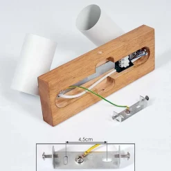 Plafonnier Zuoz Bois Clair, 2 Lumieres