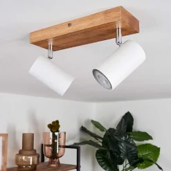 Plafonnier Zuoz Bois Clair, 2 Lumieres