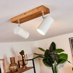 Plafonnier Zuoz Bois Clair, 2 Lumieres