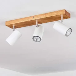 Plafonnier Zuoz Bois Clair, 3 Lumieres