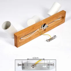 Plafonnier Zuoz Bois Clair, 3 Lumieres