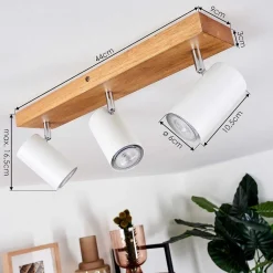 Plafonnier Zuoz Bois Clair, 3 Lumieres