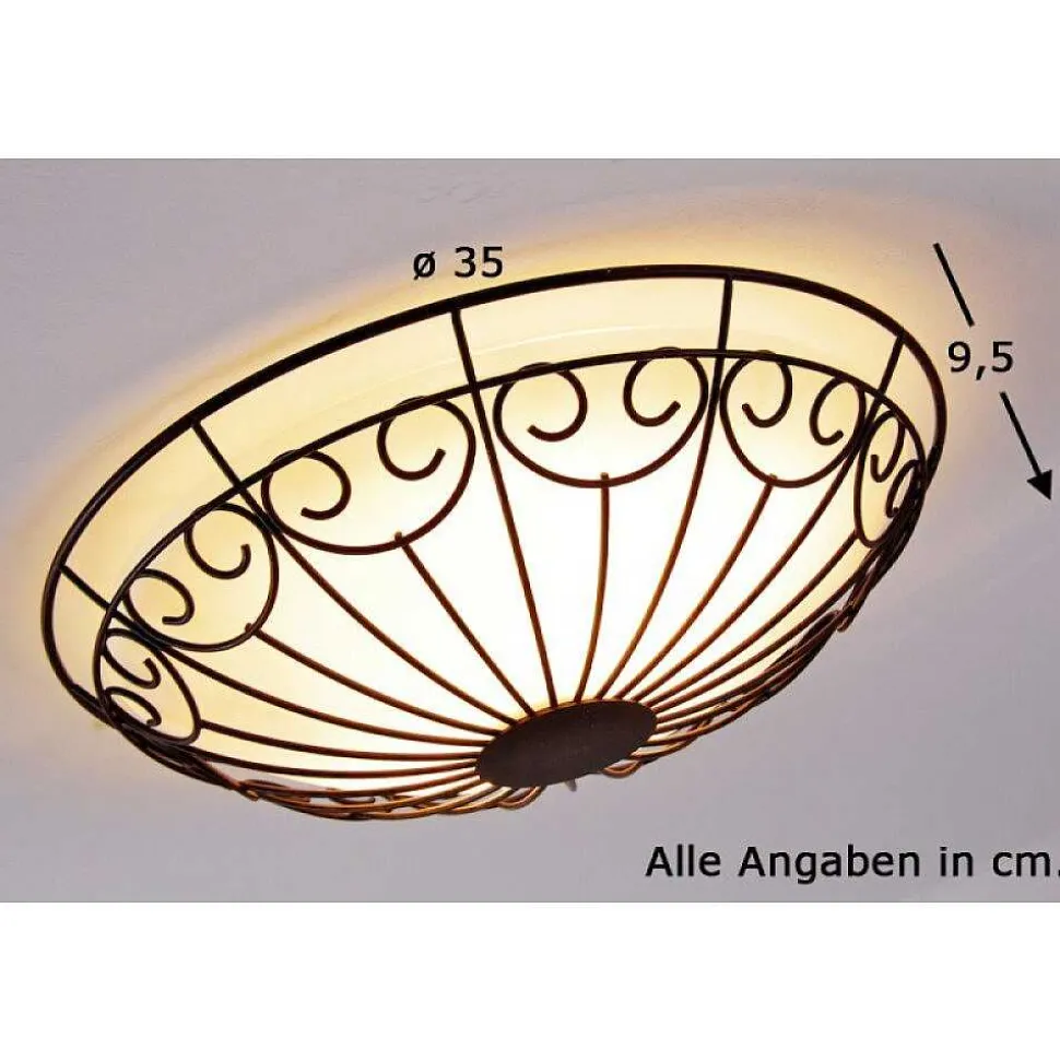 Plafonnier/Applique Murale Eglo Colti Brun, Brun Fonce, Rouille, Blanc, 2 Lumieres
