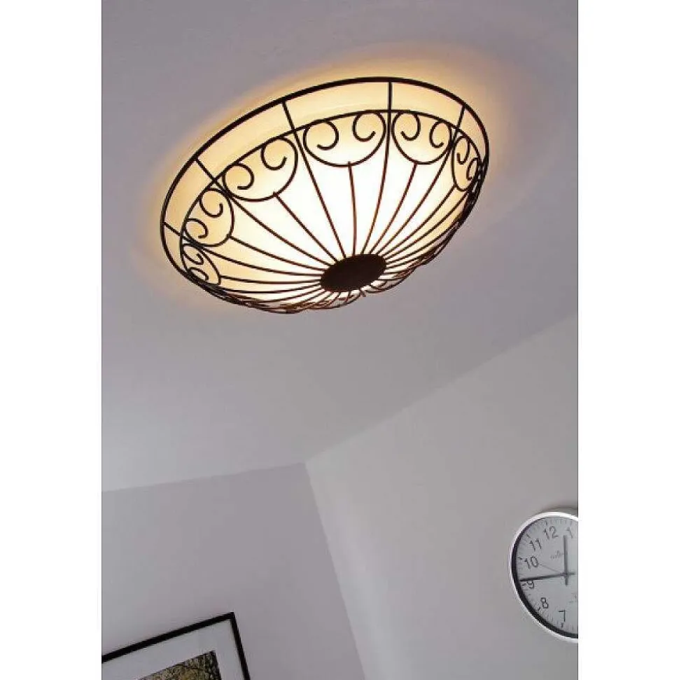 Plafonnier/Applique Murale Eglo Colti Brun, Brun Fonce, Rouille, Blanc, 2 Lumieres