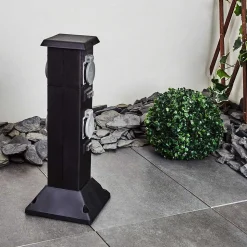 Prises Électriques D\\'Exterieur Gervais Gris, Noir