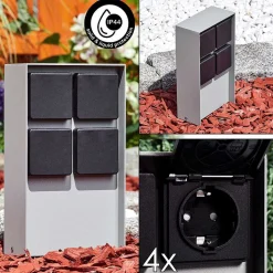 Prises Électriques D\\'Exterieur Reigolil Gris, Noir