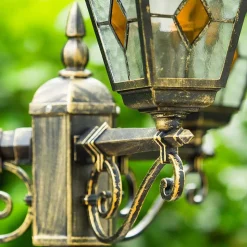 Reverbere Antibes Brun Dore, 3 Lumieres