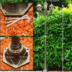 Reverbere Antibes Brun Dore, 3 Lumieres