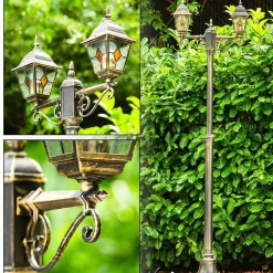 Reverbere Antibes Brun Dore, 2 Lumieres