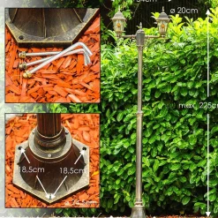 Reverbere Antibes Brun Dore, 2 Lumieres