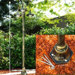 Reverbere Elgin Brun Dore, 3 Lumieres