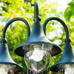 Reverbere Elgin Noir, 3 Lumieres